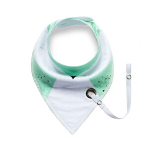 Bandana slab met speenkoord Mint/wit