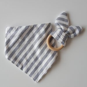 Bandana slab met bijtring wit/grijs