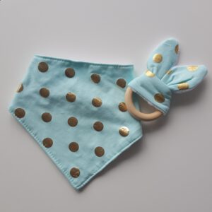 Bandana slab met bijtring mint/goud